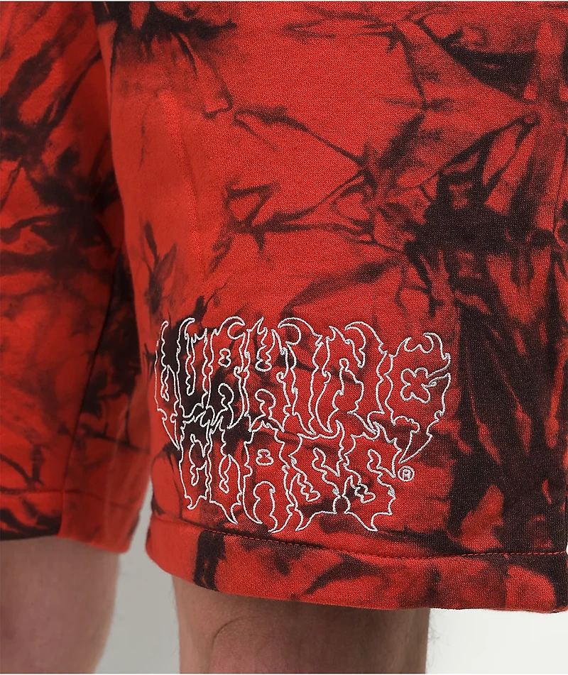 Lurking Class by Sketchy Tank Corner Red Tie Dye Sweat Shorts