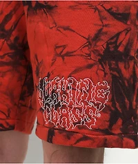 Lurking Class by Sketchy Tank Corner Red Tie Dye Sweat Shorts