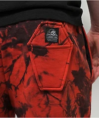 Lurking Class by Sketchy Tank Corner Red Tie Dye Sweat Shorts