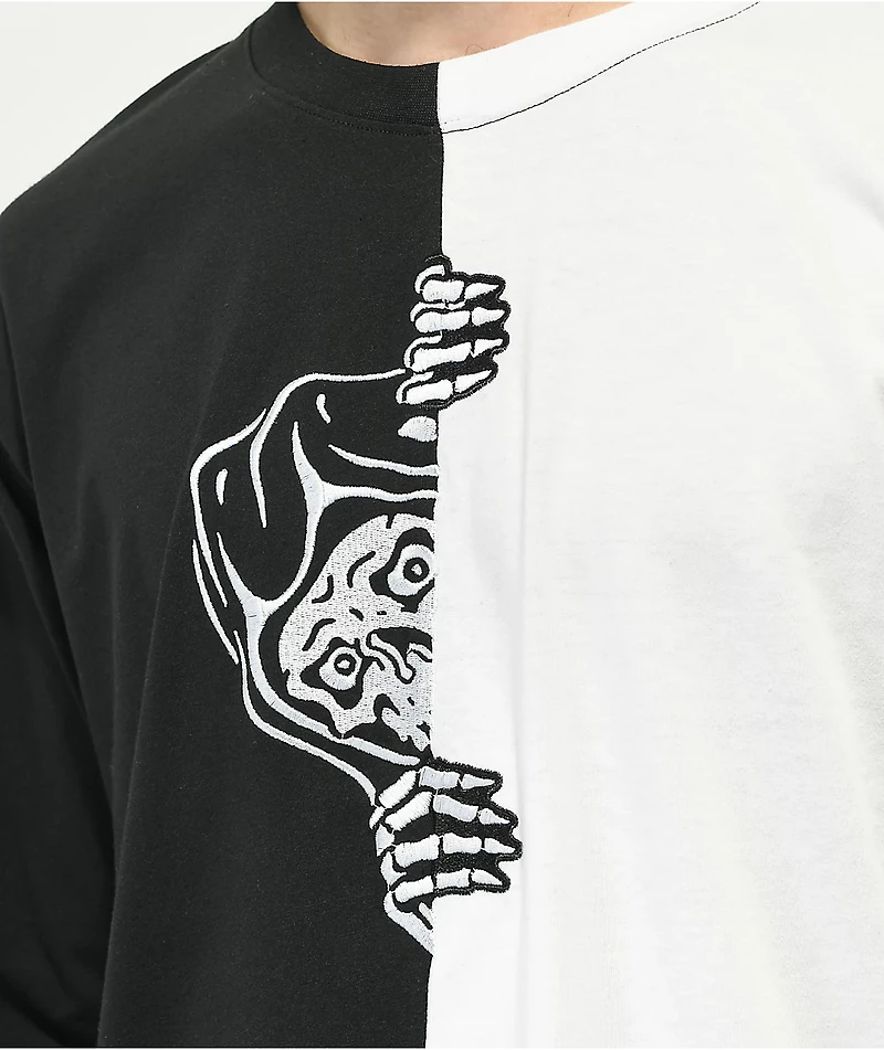 Lurking Class by Sketchy Tank Corner White & Black Long Sleeve T-Shirt