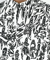 Lurking Class by Sketchy Tank Daggers Black & White Short Sleeve Button Up Shirt
