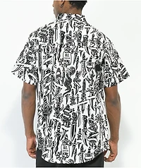 Lurking Class by Sketchy Tank Daggers Black & White Short Sleeve Button Up Shirt