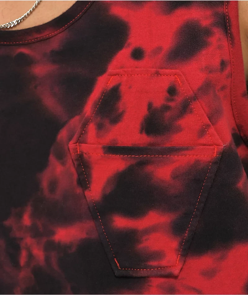 Lurking Class by Sketchy Tank Dead Inside Black & Red Tie Dye Top