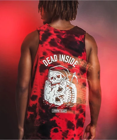 Lurking Class by Sketchy Tank Dead Inside Black & Red Tie Dye Top