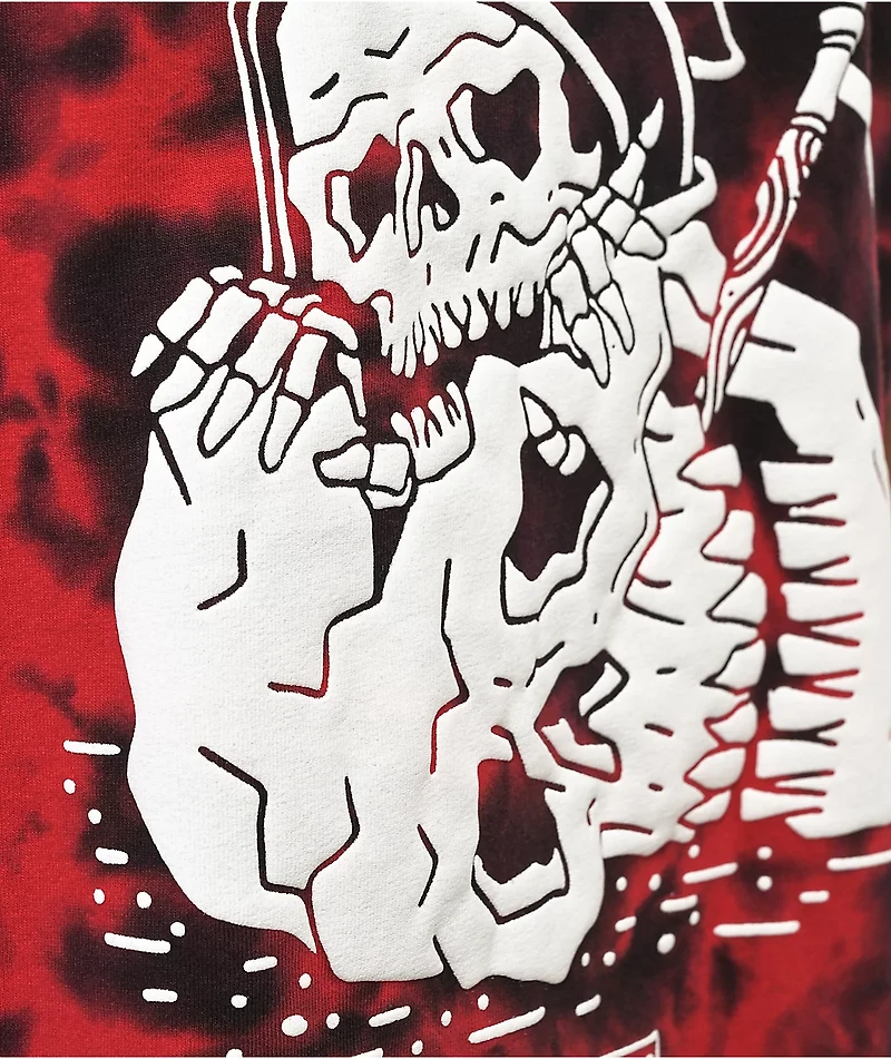 Lurking Class by Sketchy Tank Dead Inside Black & Red Tie Dye Top