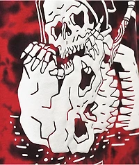 Lurking Class by Sketchy Tank Dead Inside Black & Red Tie Dye Top