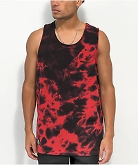 Lurking Class by Sketchy Tank Dead Inside Black & Red Tie Dye Top
