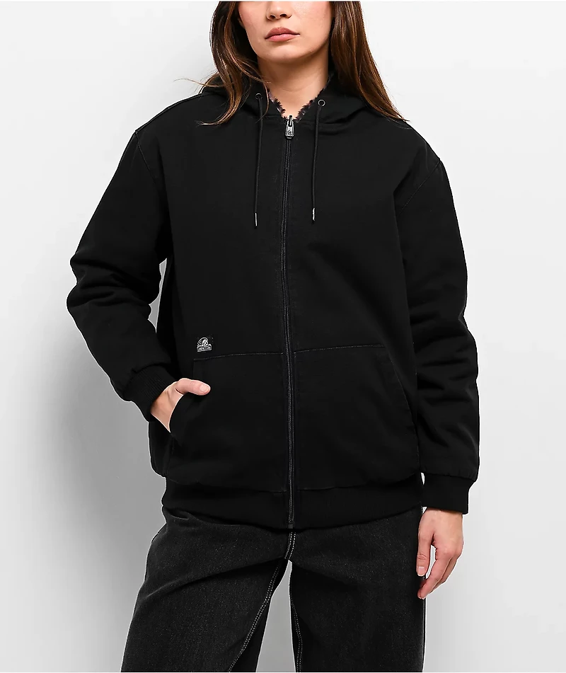 Lurking Class by Sketchy Tank Death Leopard Black & Pink Faux Fur Reversible Work Jacket