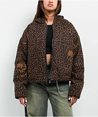 Lurking Class by Sketchy Tank Death Leopard Brown Hooded Canvas Jacket
