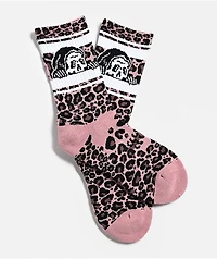 Lurking Class by Sketchy Tank Death Leopard Pink Crew Socks