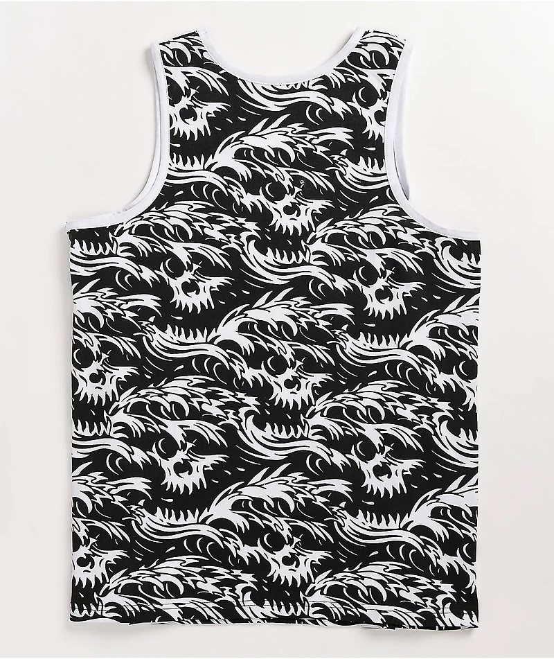 Lurking Class by Sketchy Tank Death Wave Black & White Top