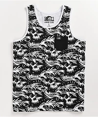 Lurking Class by Sketchy Tank Death Wave Black & White Top