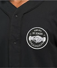Lurking Class by Sketchy Tank Demons Black Baseball Jersey
