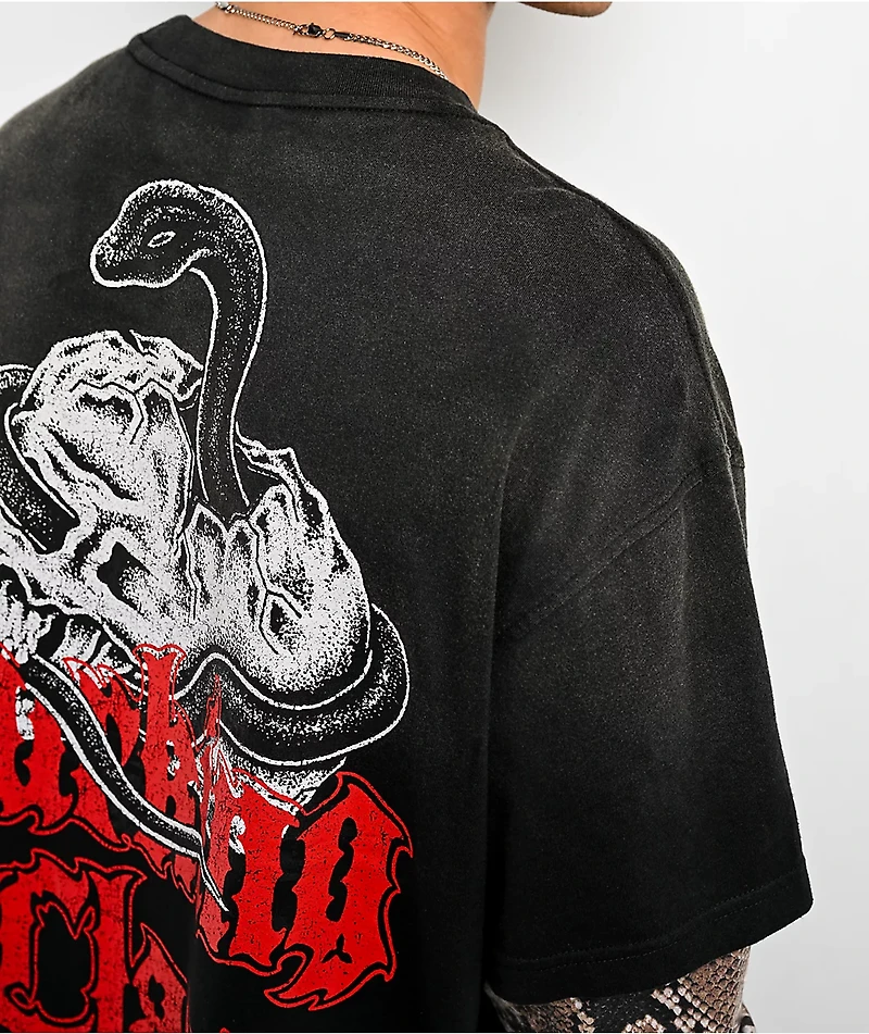Lurking Class by Sketchy Tank Deserted Python Black & Snakeskin 2fer Long Sleeve T-Shirt