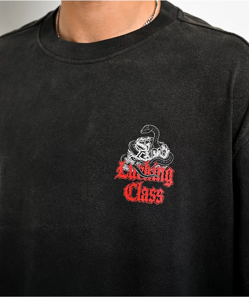 Lurking Class by Sketchy Tank Deserted Python Black & Snakeskin 2fer Long Sleeve T-Shirt