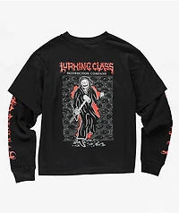 Lurking Class by Sketchy Tank Destruction Black 2fer Long Sleeve T-Shirt