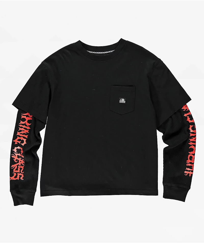 Lurking Class by Sketchy Tank Destruction Black 2fer Long Sleeve T-Shirt