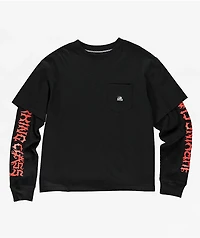 Lurking Class by Sketchy Tank Destruction Black 2fer Long Sleeve T-Shirt