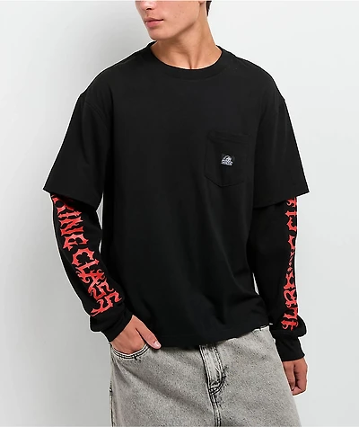 Lurking Class by Sketchy Tank Destruction Black 2fer Long Sleeve T-Shirt