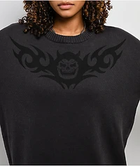 Lurking Class by Sketchy Tank Distressed Charcoal Wash Sweater