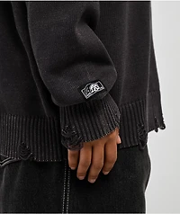Lurking Class by Sketchy Tank Distressed Charcoal Wash Sweater