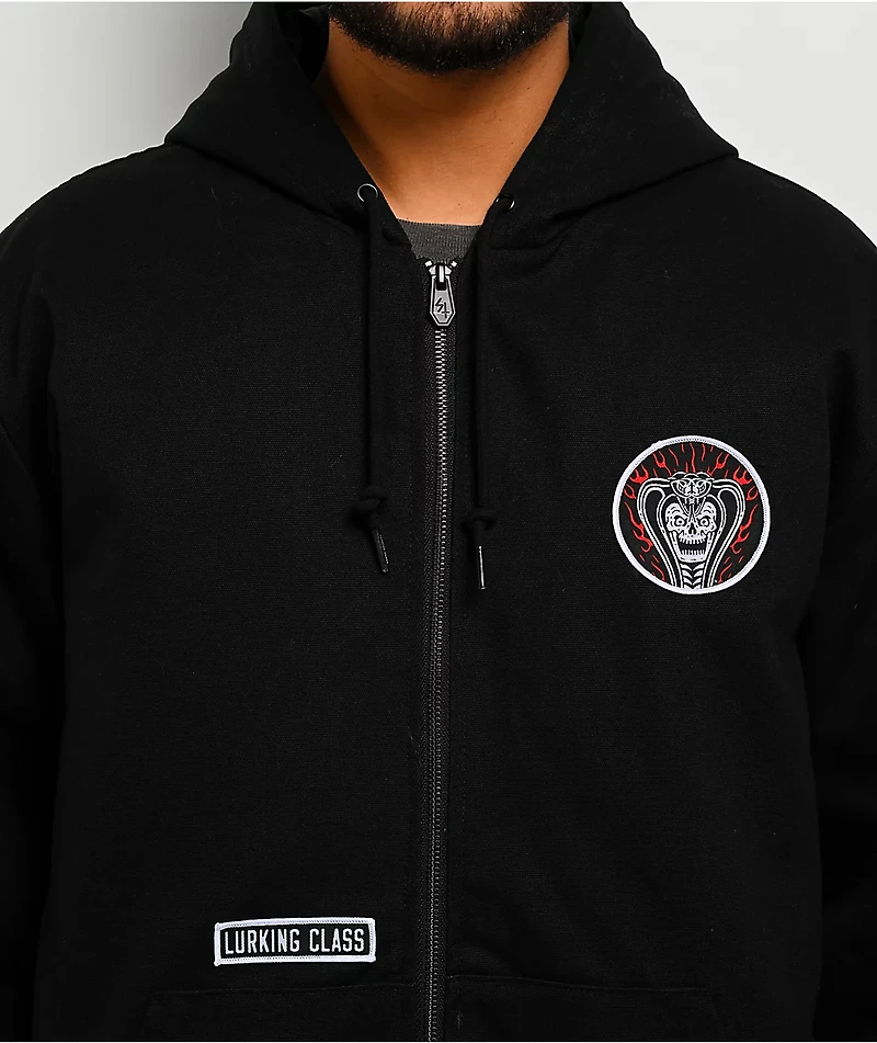 Lurking Class by Sketchy Tank Do No Harm Black Hooded Canvas Work Jacket