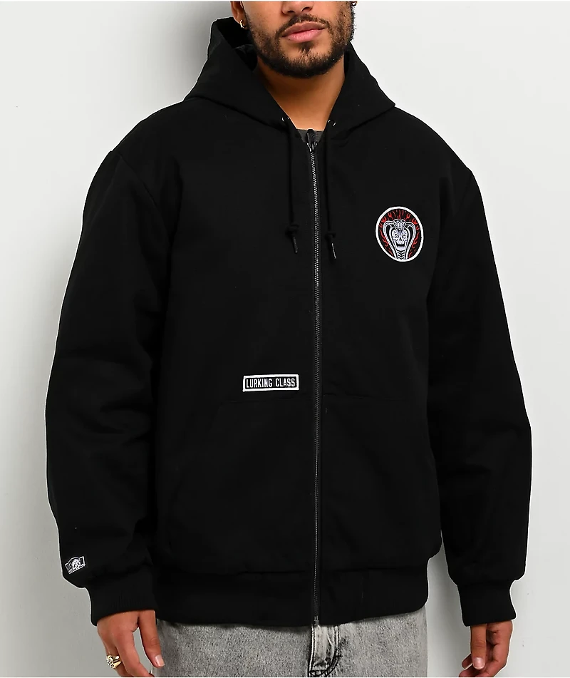 Lurking Class by Sketchy Tank Do No Harm Black Hooded Canvas Work Jacket