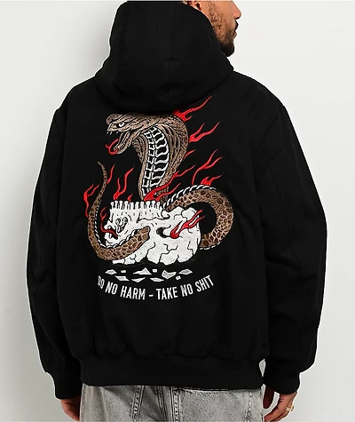 Lurking Class by Sketchy Tank Do No Harm Black Hooded Canvas Work Jacket