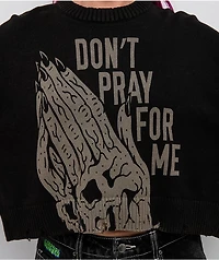Lurking Class by Sketchy Tank Don't Pray For Me Black Crop Sweater