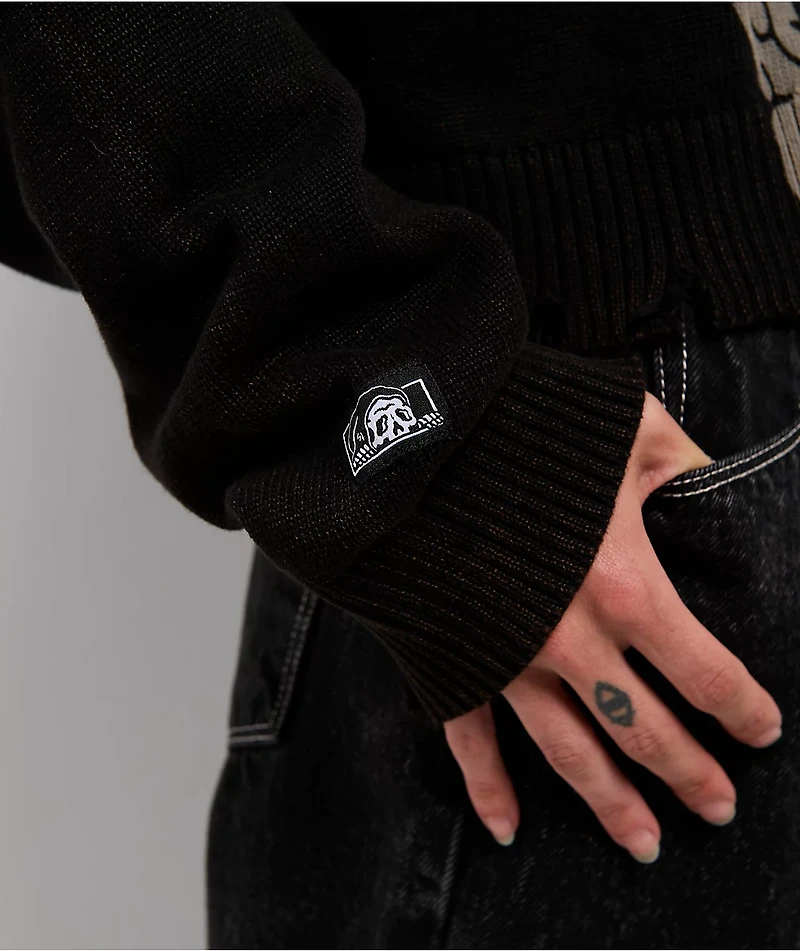 Lurking Class by Sketchy Tank Don't Pray For Me Black Crop Sweater