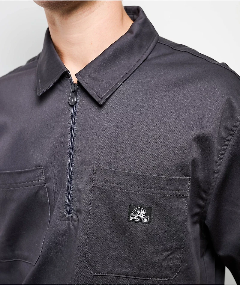 Lurking Class by Sketchy Tank Don't Pray For Me Black Quarter Zip Work Shirt