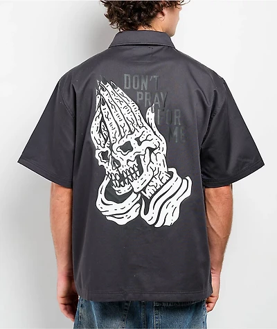 Lurking Class by Sketchy Tank Don't Pray For Me Black Quarter Zip Work Shirt