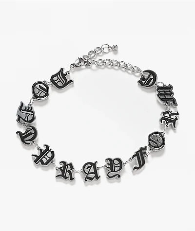 Lurking Class by Sketchy Tank Don't Pray For Me Black and Silver Charm Bracelet