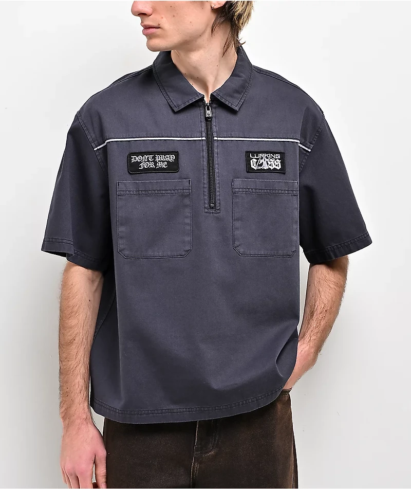 Lurking Class by Sketchy Tank Don't Pray For Me Charcoal Quarter Zip Work Shirt