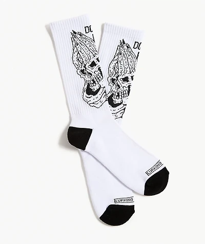 Lurking Class by Sketchy Tank Don't Pray For Me White Crew Socks