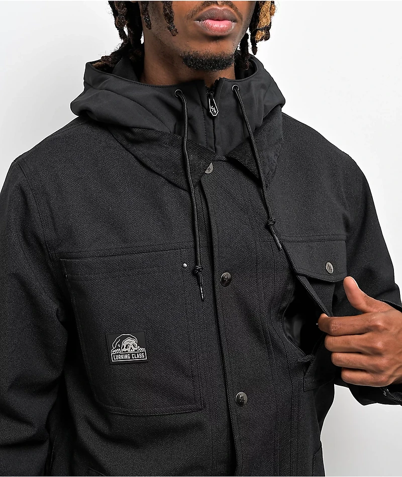 Lurking Class by Sketchy Tank Double Death Black Snowboard Jacket