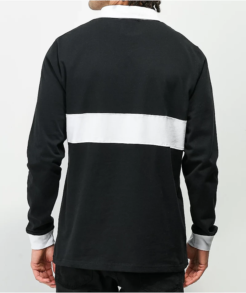 Lurking Class by Sketchy Tank Double Thorn Black & White Rugby Shirt