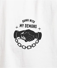 Lurking Class by Sketchy Tank Down With My Demons White T-Shirt