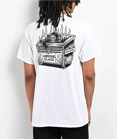 Lurking Class by Sketchy Tank Dumpster Fire White T-Shirt