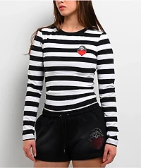 Lurking Class by Sketchy Tank Eat Your Heart Out Black & White Stripe Long Sleeve T-Shirt