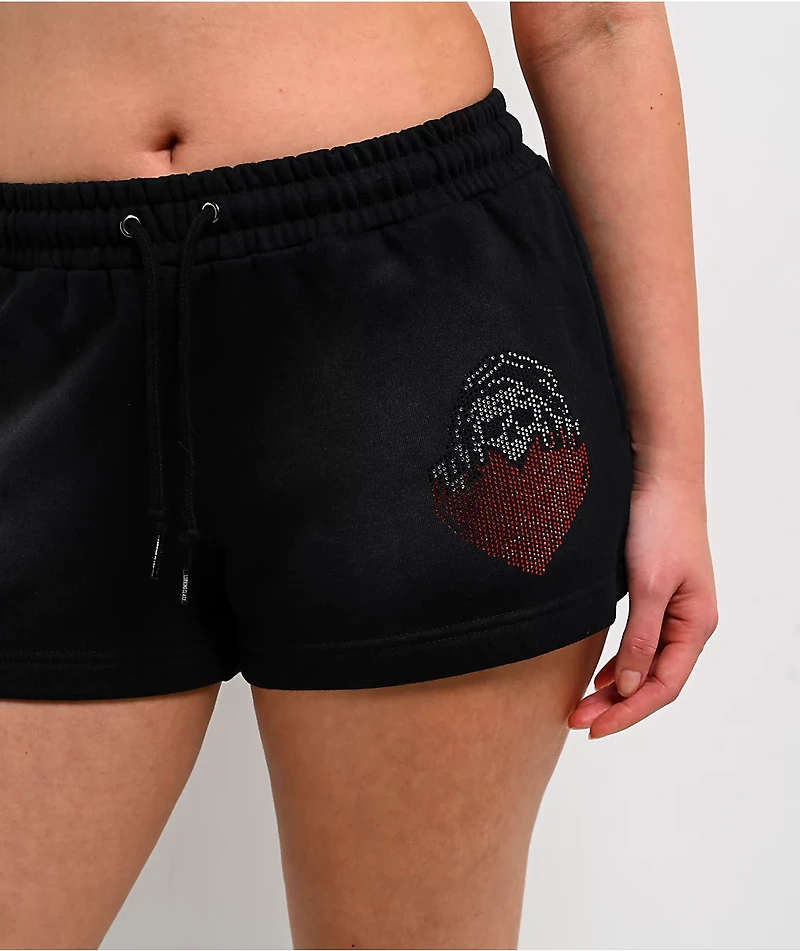 Lurking Class by Sketchy Tank Eat Your Heart Out Black Wash Fleece Shorts