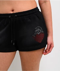 Lurking Class by Sketchy Tank Eat Your Heart Out Black Wash Fleece Shorts