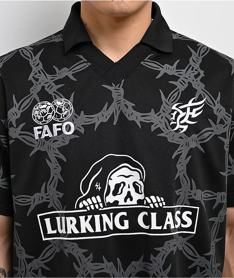 Lurking Class by Sketchy Tank FAFO Black Soccer Jersey