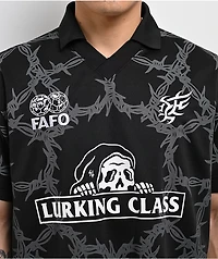 Lurking Class by Sketchy Tank FAFO Black Soccer Jersey