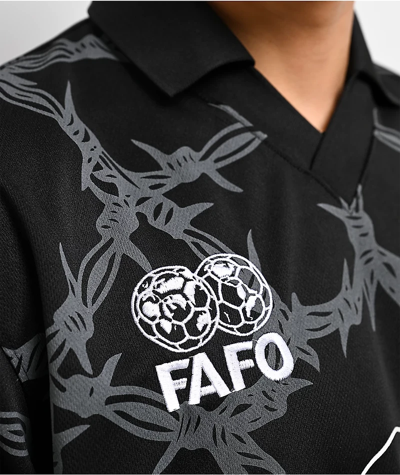 Lurking Class by Sketchy Tank FAFO Black Soccer Jersey