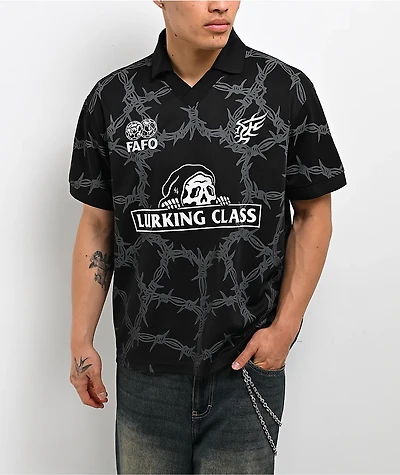 Lurking Class by Sketchy Tank FAFO Black Soccer Jersey