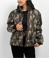 Lurking Class by Sketchy Tank Flame Thorn Camo Puffer Jacket
