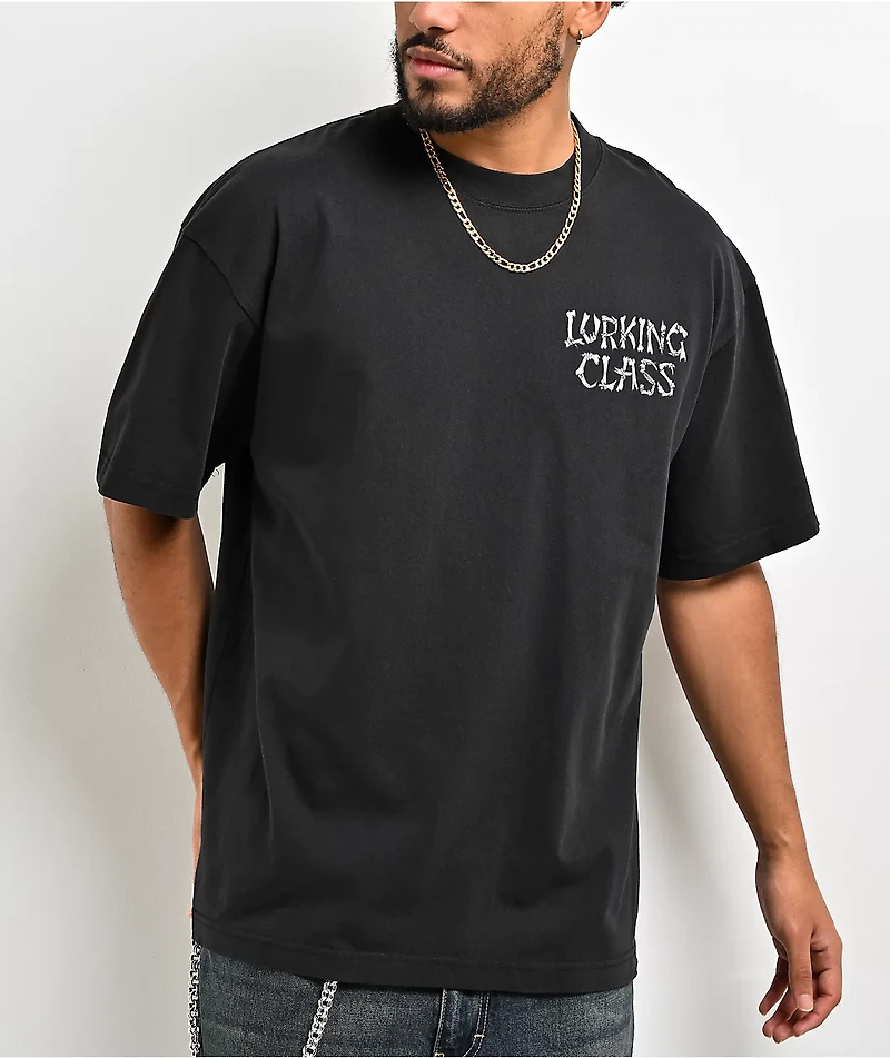 Lurking Class by Sketchy Tank Fun Guy Black T-Shirt