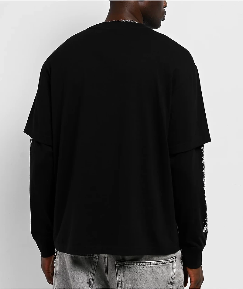 Lurking Class by Sketchy Tank Funguy Black 2fer Long Sleeve T-Shirt