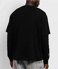 Lurking Class by Sketchy Tank Funguy Black 2fer Long Sleeve T-Shirt